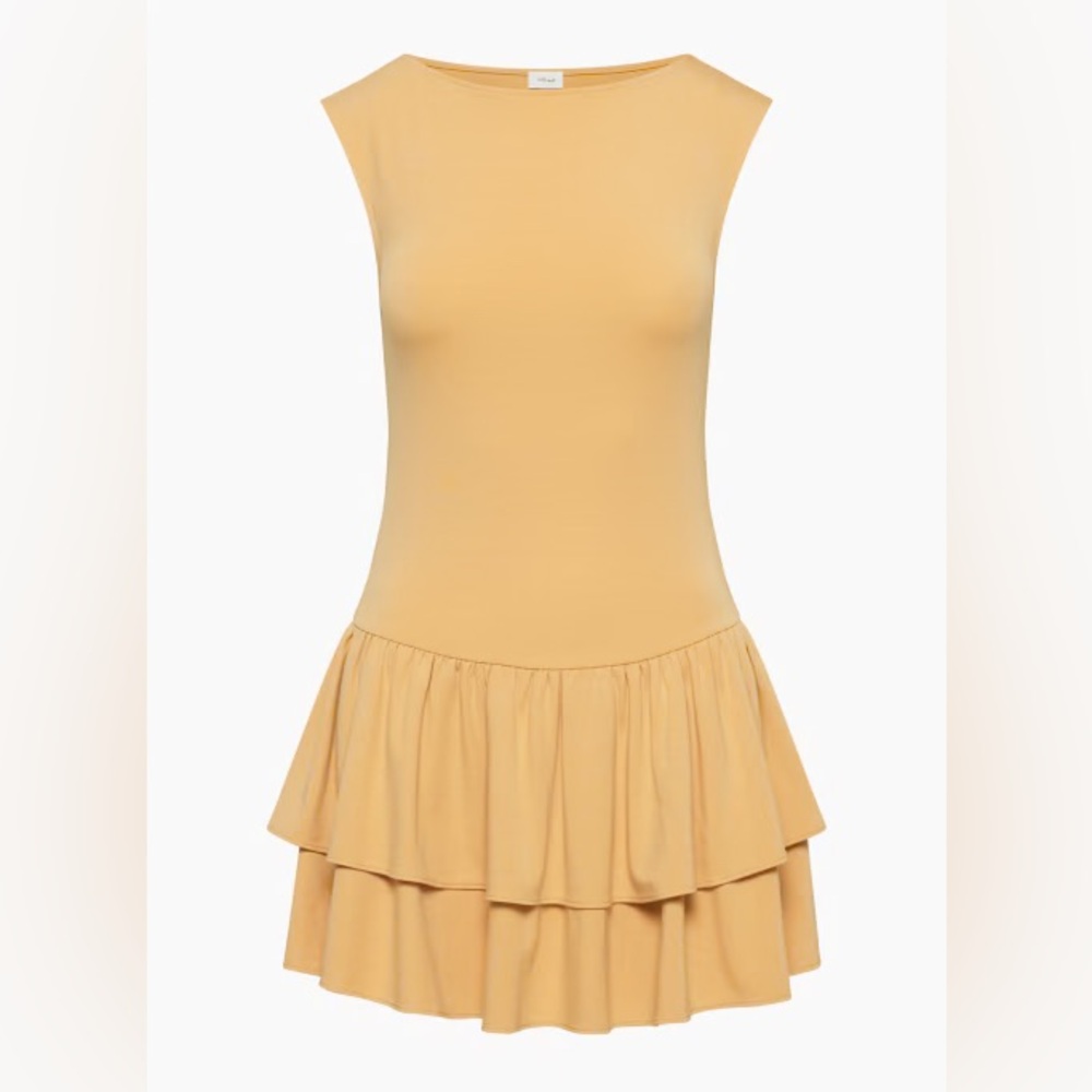 aritzia yellow bloomsbury dress
